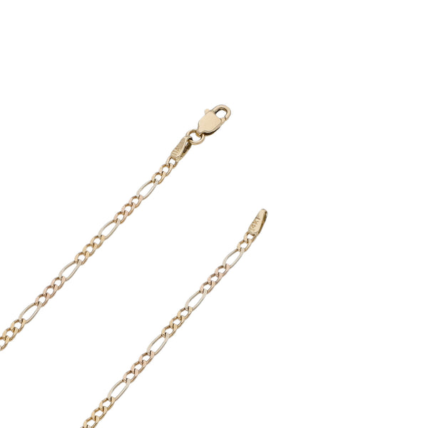 Collar de tres eslabones por uno en oro tres tonos 14 kilates.