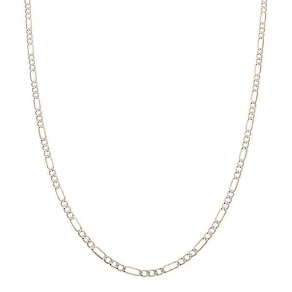 Collar de tres eslabones por uno platinados en oro amarillo 14 kilates.