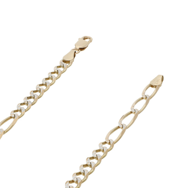 Collar de diez eslabones por siete platinado en oro amarillo 14 kilates.