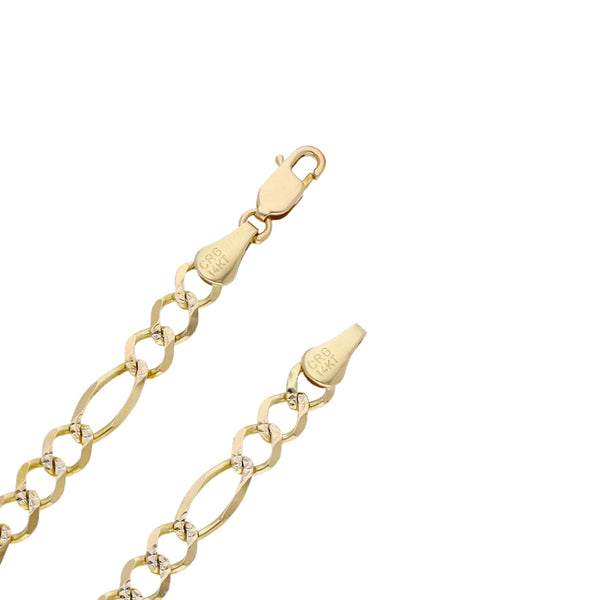 Collar de tres eslabones por uno en oro amarillo 14 kilates.