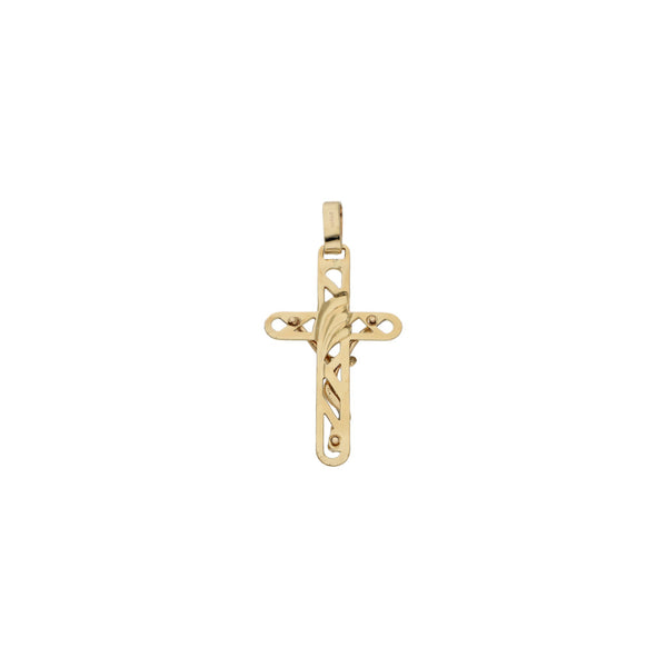 Crucifijo calado en oro amarillo 14 kilates.