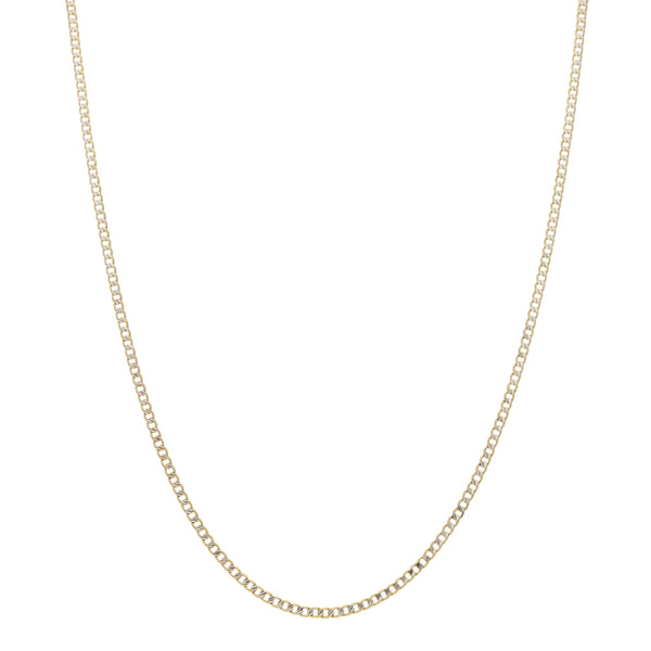 Collar eslabón encontrado platinado en oro amarillo 14 kilates.