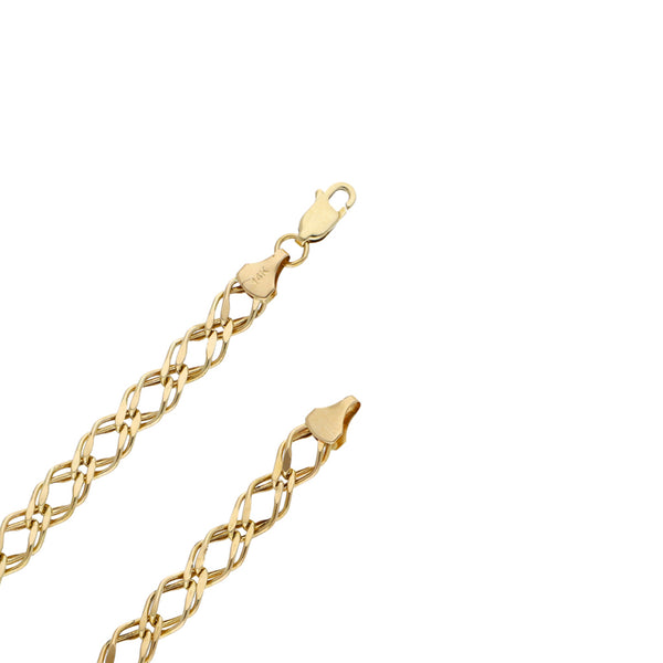 Collar eslabón encontrado doble en oro amarillo 14 kilates.