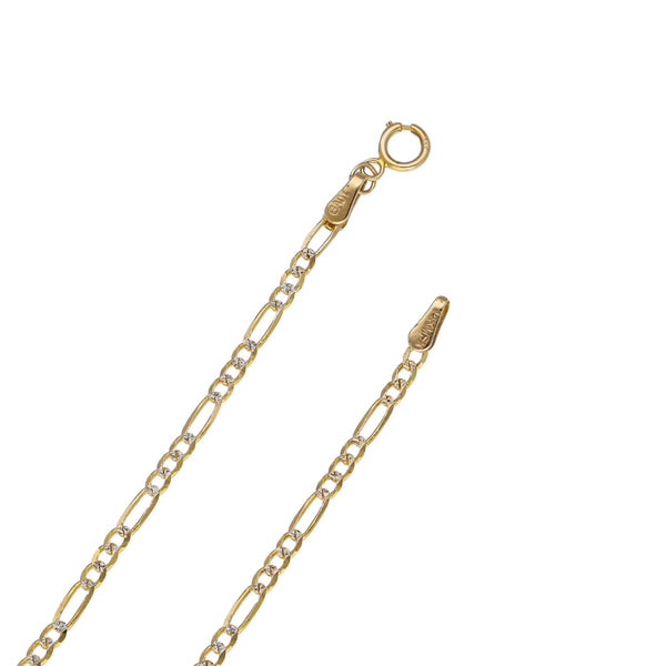 Collar de tres eslabones por uno platinado en oro amarillo 14 kilates.