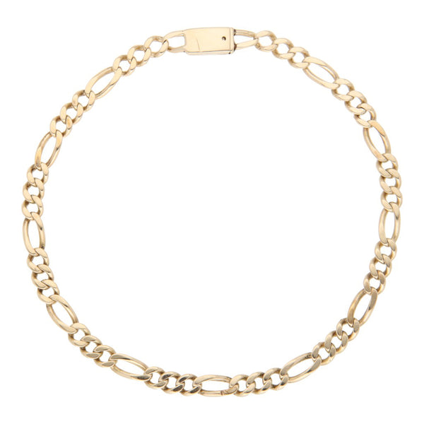 Pulsera de tres eslabones por uno en oro amarillo 14 kilates.
