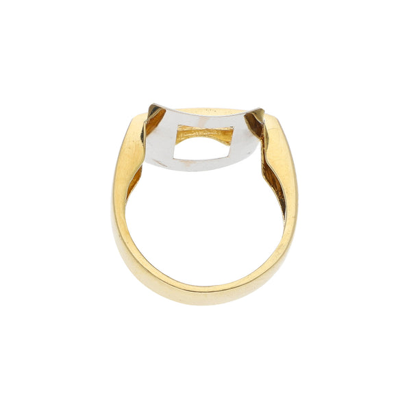 Anillo calado en oro dos tonos 18 kilates.