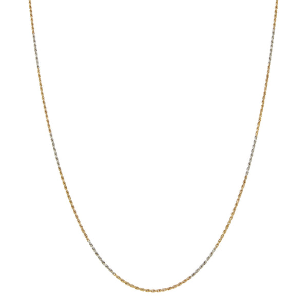 Collar eslabón torzal en oro tres tonos 14 kilates.