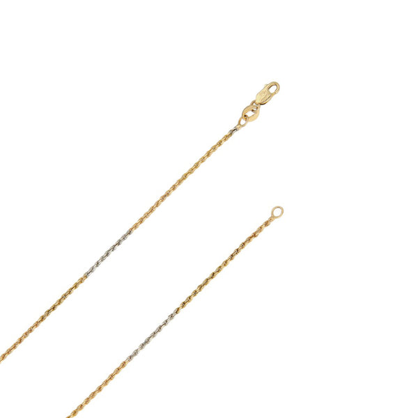 Collar eslabón torzal en oro tres tonos 14 kilates.