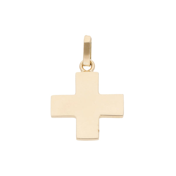 Cruz diseño especial motivo tornillos simulados en oro amarillo 14 kilates.