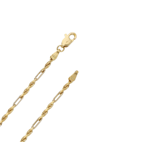 Collar eslabón combinado en oro amarillo 14 kilates.