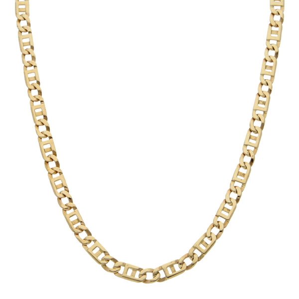 Collar eslabón combinado en oro amarillo 14 kilates.