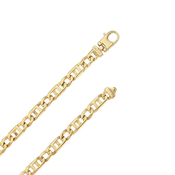Collar eslabón combinado en oro amarillo 14 kilates.