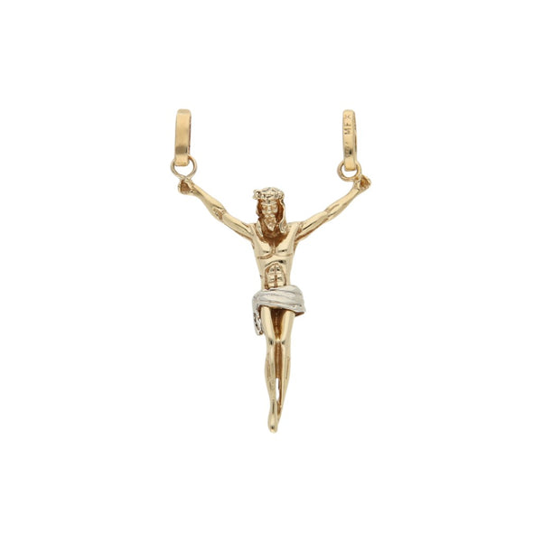 Cristo diseño especial en oro dos tonos 14 kilates.