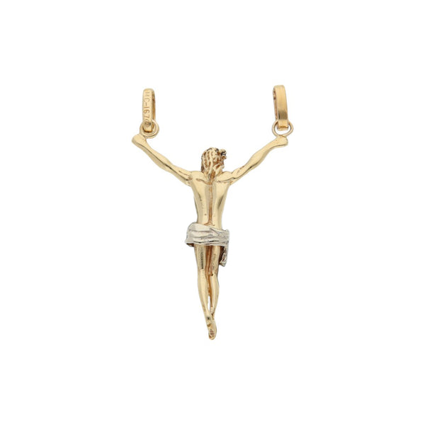 Cristo diseño especial en oro dos tonos 14 kilates.