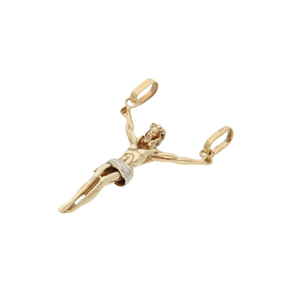 Cristo diseño especial en oro dos tonos 14 kilates.