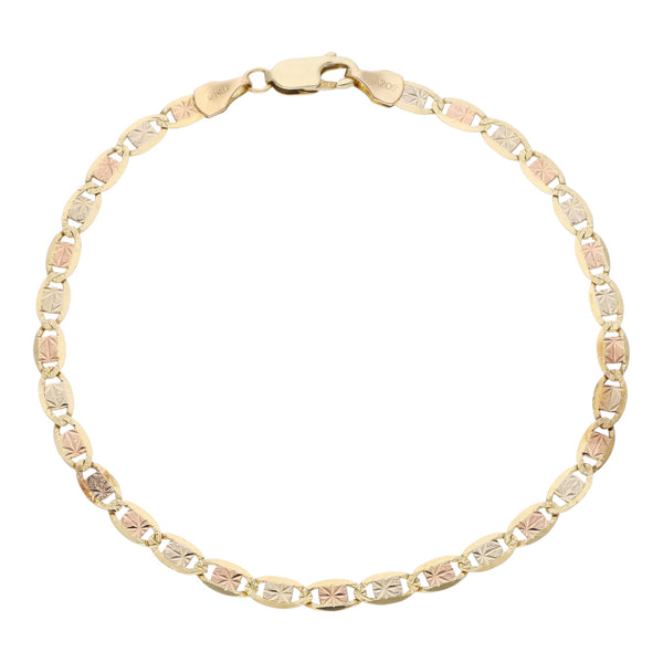 Pulsera eslabón nudo marino en oro amarillo 14 kilates.