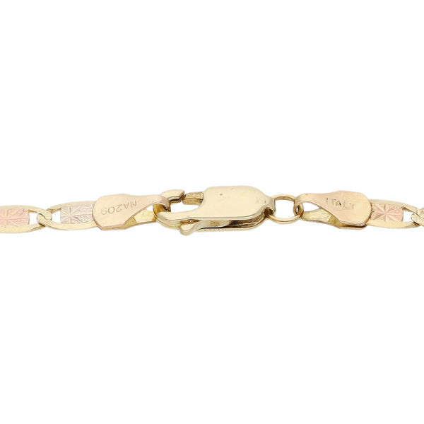 Pulsera eslabón nudo marino en oro amarillo 14 kilates.