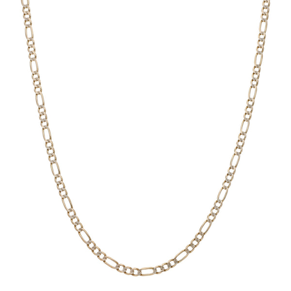 Collar de tres eslabones por uno platinado en oro amarillo 14 kilates.