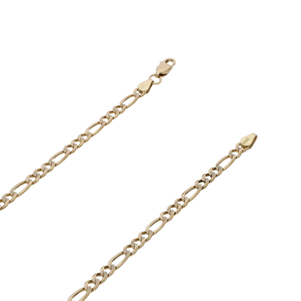 Collar de tres eslabones por uno platinado en oro amarillo 14 kilates.