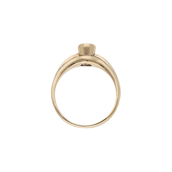Anillo de compromiso con circonia en oro amarillo 14 kilates.