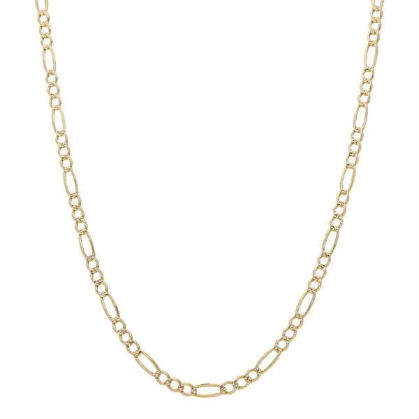 Collar de tres eslabones por uno platinados en oro amarillo 14 kilates.