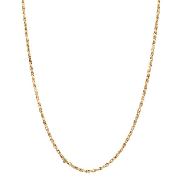 Collar eslabón torzal en oro amarillo 14 kilates.