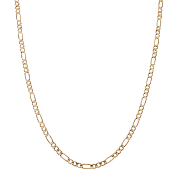 Collar de tres eslabones por uno en oro amarillo 14 kilates.