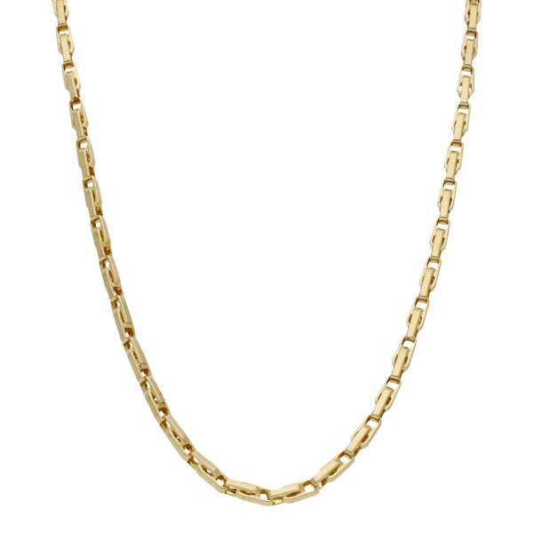 Collar eslabón cruzado en oro amarillo 14 kilates.