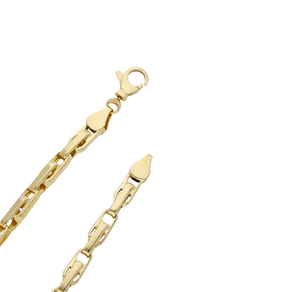 Collar eslabón cruzado en oro amarillo 14 kilates.