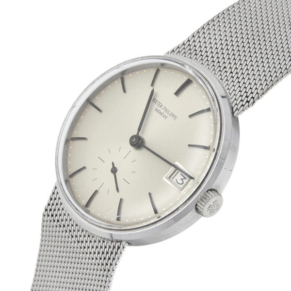 Reloj Patek Philippe para caballero modelo Calatrava en oro blanco 18 kilates.