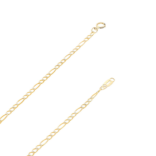 Collar de tres eslabones por uno en oro amarillo 14 kilates.