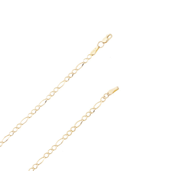 Collar de tres eslabones por uno y medalla motivo Divino Rostro en oro dos tonos 14 kilates.