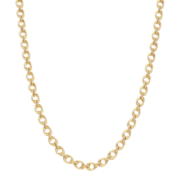 Collar eslabón trenzado en oro amarillo 14 kilates.