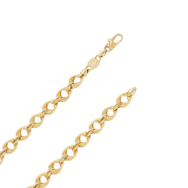 Collar eslabón trenzado en oro amarillo 14 kilates.