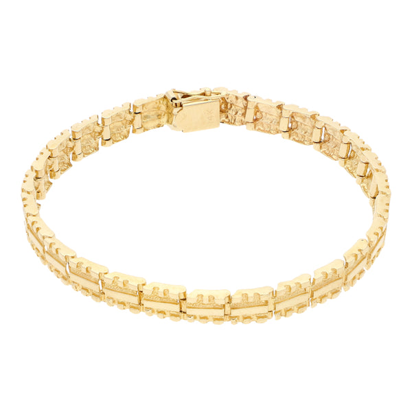 Pulsera eslabón articulado en oro amarillo 14 kilates.