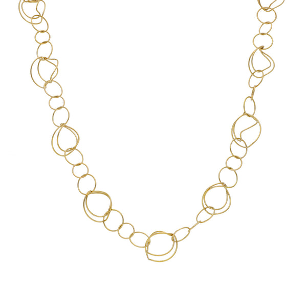 Gargantilla eslabón combinado en oro amarillo 14 kilates.