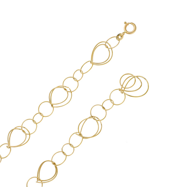 Gargantilla eslabón combinado en oro amarillo 14 kilates.
