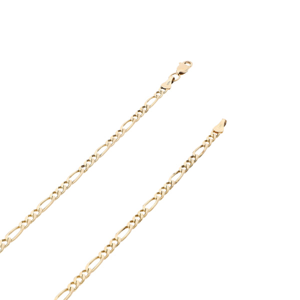 Collar de tres eslabones por uno en oro amarillo 14 kilates.