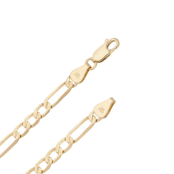 Collar de tres eslabones por uno en oro amarillo 14 kilates.