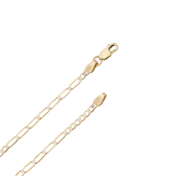 Collar de diez eslabones por siete platinado y dije diseño especial oro amarillo 14 kilates