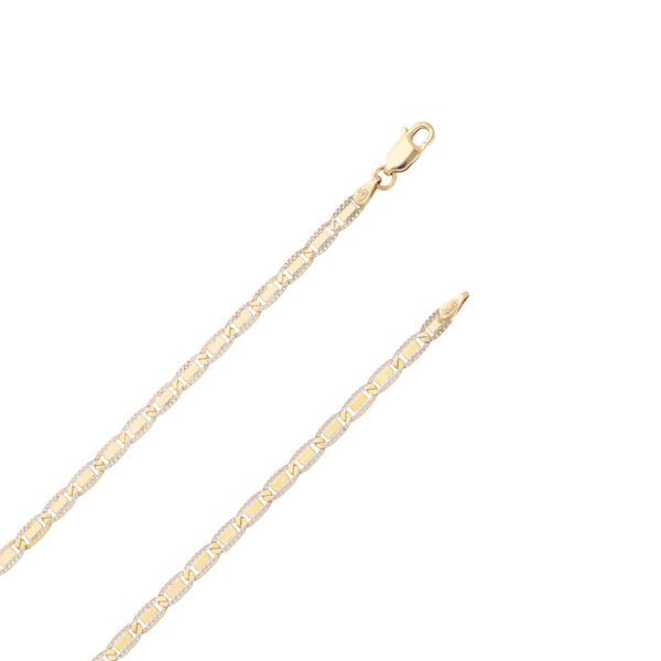 Collar eslabón nudo marino platinado en oro amarillo 14 kilates.