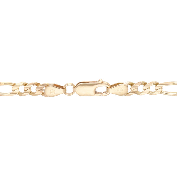 Pulsera de tres eslabones por uno en oro amarillo 14 kilates.