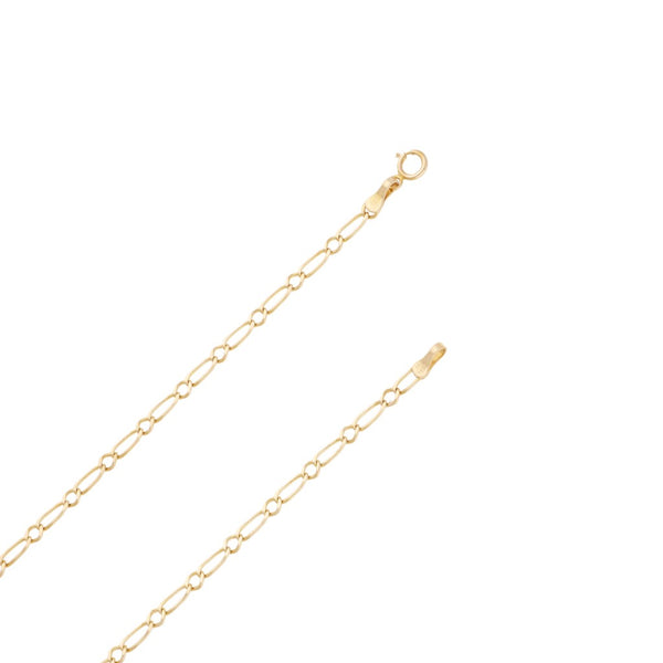 Collar eslabón combinado y medalla labrada motivo Virgen del Carmen en oro amarillo 14 kilates.