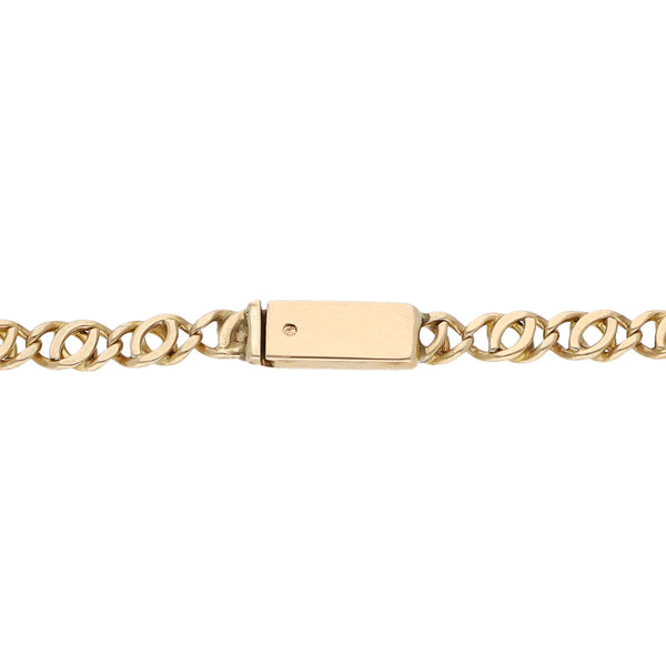Pulsera eslabón nudo egipcio en oro amarillo 14 kilates.