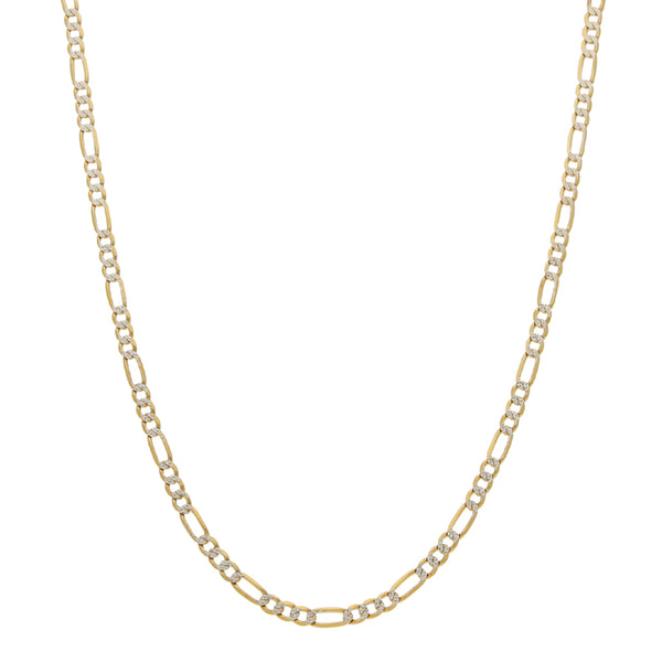 Collar de tres eslabones por uno platinados en oro amarillo 14 kilates.