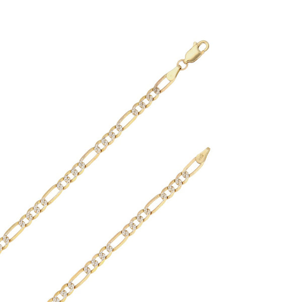 Collar de tres eslabones por uno platinados en oro amarillo 14 kilates.