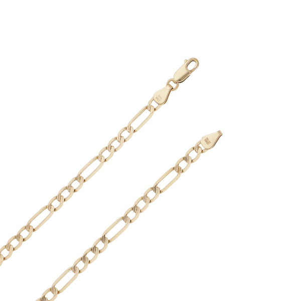 Collar de tres eslabones por uno en oro amarillo 14 kilates.
