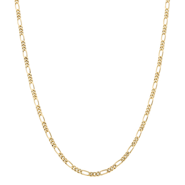 Collar de tres eslabones por uno en oro amarillo 14 kilates.