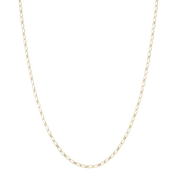 Collar de dos eslabones por uno en oro amarillo 14 kilates.
