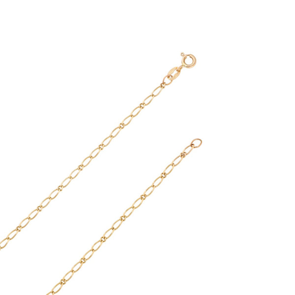 Collar de dos eslabones por uno en oro amarillo 14 kilates.